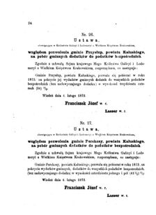 Landes-Gesetz- und Verordnungsblatt für das Königreich Galizien und Lodomerien sammt dem Großherzogthume Krakau 1873bl01 Seite: 24