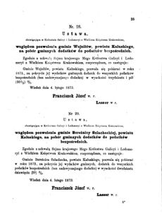 Landes-Gesetz- und Verordnungsblatt für das Königreich Galizien und Lodomerien sammt dem Großherzogthume Krakau 1873bl01 Seite: 25