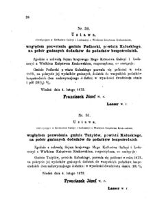 Landes-Gesetz- und Verordnungsblatt für das Königreich Galizien und Lodomerien sammt dem Großherzogthume Krakau 1873bl01 Seite: 26