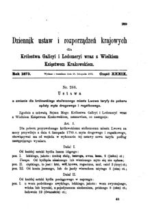 Landes-Gesetz- und Verordnungsblatt für das Königreich Galizien und Lodomerien sammt dem Großherzogthume Krakau 1873bl01 Seite: 285