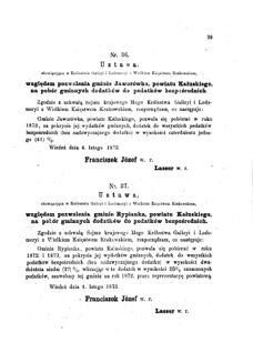 Landes-Gesetz- und Verordnungsblatt für das Königreich Galizien und Lodomerien sammt dem Großherzogthume Krakau 1873bl01 Seite: 29