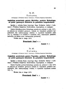 Landes-Gesetz- und Verordnungsblatt für das Königreich Galizien und Lodomerien sammt dem Großherzogthume Krakau 1873bl01 Seite: 35