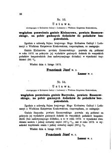 Landes-Gesetz- und Verordnungsblatt für das Königreich Galizien und Lodomerien sammt dem Großherzogthume Krakau 1873bl01 Seite: 38