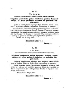 Landes-Gesetz- und Verordnungsblatt für das Königreich Galizien und Lodomerien sammt dem Großherzogthume Krakau 1873bl01 Seite: 50