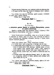 Landes-Gesetz- und Verordnungsblatt für das Königreich Galizien und Lodomerien sammt dem Großherzogthume Krakau 1873bl01 Seite: 58