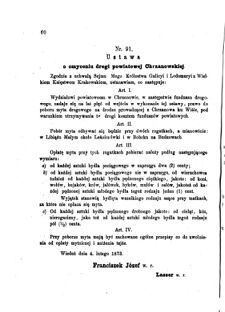 Landes-Gesetz- und Verordnungsblatt für das Königreich Galizien und Lodomerien sammt dem Großherzogthume Krakau 1873bl01 Seite: 60