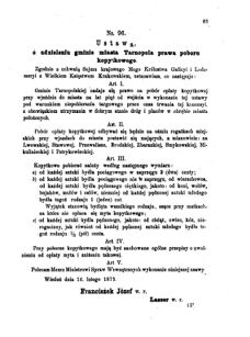 Landes-Gesetz- und Verordnungsblatt für das Königreich Galizien und Lodomerien sammt dem Großherzogthume Krakau 1873bl01 Seite: 65