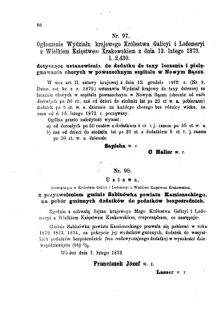 Landes-Gesetz- und Verordnungsblatt für das Königreich Galizien und Lodomerien sammt dem Großherzogthume Krakau 1873bl01 Seite: 66