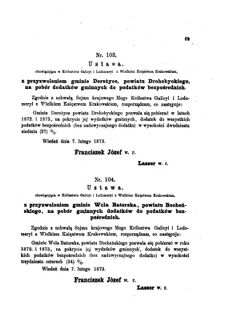 Landes-Gesetz- und Verordnungsblatt für das Königreich Galizien und Lodomerien sammt dem Großherzogthume Krakau 1873bl01 Seite: 69