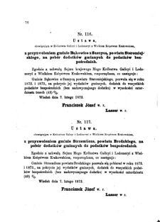 Landes-Gesetz- und Verordnungsblatt für das Königreich Galizien und Lodomerien sammt dem Großherzogthume Krakau 1873bl01 Seite: 76