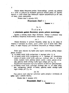 Landes-Gesetz- und Verordnungsblatt für das Königreich Galizien und Lodomerien sammt dem Großherzogthume Krakau 1873bl01 Seite: 8