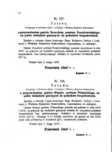 Landes-Gesetz- und Verordnungsblatt für das Königreich Galizien und Lodomerien sammt dem Großherzogthume Krakau 1873bl01 Seite: 82