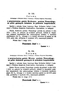 Landes-Gesetz- und Verordnungsblatt für das Königreich Galizien und Lodomerien sammt dem Großherzogthume Krakau 1873bl01 Seite: 85