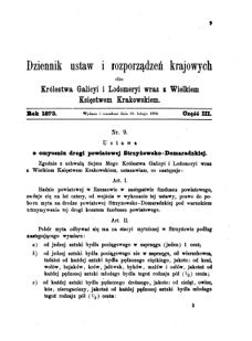 Landes-Gesetz- und Verordnungsblatt für das Königreich Galizien und Lodomerien sammt dem Großherzogthume Krakau 1873bl01 Seite: 9