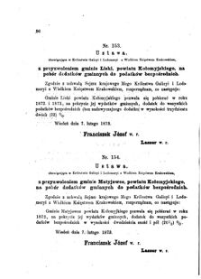 Landes-Gesetz- und Verordnungsblatt für das Königreich Galizien und Lodomerien sammt dem Großherzogthume Krakau 1873bl01 Seite: 96