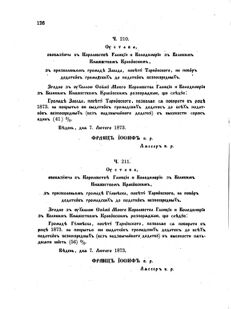 Landes-Gesetz- und Verordnungsblatt für das Königreich Galizien und Lodomerien sammt dem Großherzogthume Krakau 1873bl02 Seite: 126