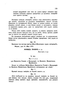 Landes-Gesetz- und Verordnungsblatt für das Königreich Galizien und Lodomerien sammt dem Großherzogthume Krakau 1873bl02 Seite: 179