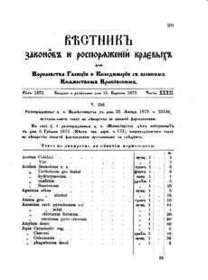 Landes-Gesetz- und Verordnungsblatt für das Königreich Galizien und Lodomerien sammt dem Großherzogthume Krakau 1873bl02 Seite: 231