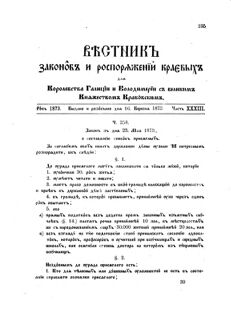 Landes-Gesetz- und Verordnungsblatt für das Königreich Galizien und Lodomerien sammt dem Großherzogthume Krakau 1873bl02 Seite: 235