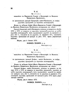 Landes-Gesetz- und Verordnungsblatt für das Königreich Galizien und Lodomerien sammt dem Großherzogthume Krakau 1873bl02 Seite: 32