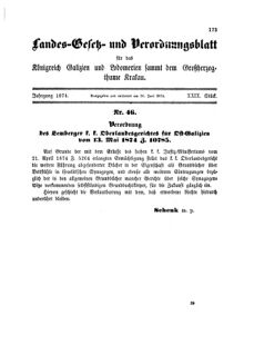 Landes-Gesetz- und Verordnungsblatt für das Königreich Galizien und Lodomerien sammt dem Großherzogthume Krakau 18740630 Seite: 5