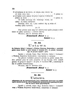 Landes-Gesetz- und Verordnungsblatt für das Königreich Galizien und Lodomerien sammt dem Großherzogthume Krakau 1874bl01 Seite: 126