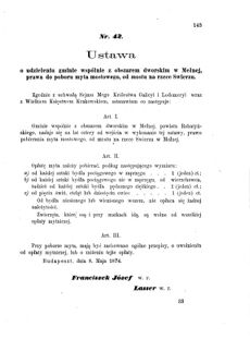 Landes-Gesetz- und Verordnungsblatt für das Königreich Galizien und Lodomerien sammt dem Großherzogthume Krakau 1874bl01 Seite: 143