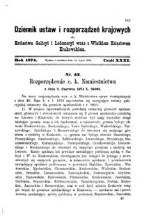 Landes-Gesetz- und Verordnungsblatt für das Königreich Galizien und Lodomerien sammt dem Großherzogthume Krakau 1874bl01 Seite: 183