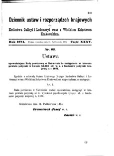 Landes-Gesetz- und Verordnungsblatt für das Königreich Galizien und Lodomerien sammt dem Großherzogthume Krakau 1874bl01 Seite: 203