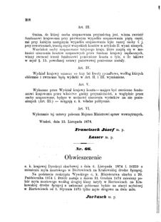 Landes-Gesetz- und Verordnungsblatt für das Königreich Galizien und Lodomerien sammt dem Großherzogthume Krakau 1874bl01 Seite: 208