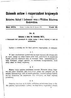 Landes-Gesetz- und Verordnungsblatt für das Königreich Galizien und Lodomerien sammt dem Großherzogthume Krakau 1874bl01 Seite: 3