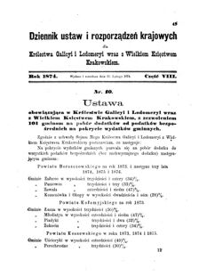 Landes-Gesetz- und Verordnungsblatt für das Königreich Galizien und Lodomerien sammt dem Großherzogthume Krakau 1874bl01 Seite: 49