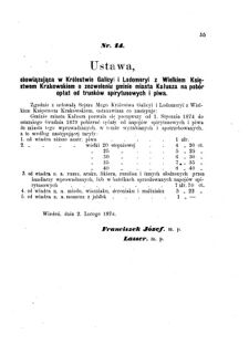 Landes-Gesetz- und Verordnungsblatt für das Königreich Galizien und Lodomerien sammt dem Großherzogthume Krakau 1874bl01 Seite: 55