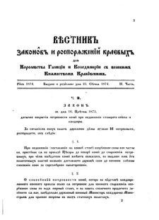Landes-Gesetz- und Verordnungsblatt für das Königreich Galizien und Lodomerien sammt dem Großherzogthume Krakau 1874bl02 Seite: 3