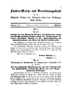 Landes-Gesetz- und Verordnungsblatt für das Königreich Galizien und Lodomerien sammt dem Großherzogthume Krakau 18750110 Seite: 1