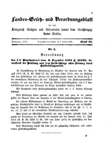 Landes-Gesetz- und Verordnungsblatt für das Königreich Galizien und Lodomerien sammt dem Großherzogthume Krakau 18750201 Seite: 1