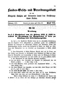 Landes-Gesetz- und Verordnungsblatt für das Königreich Galizien und Lodomerien sammt dem Großherzogthume Krakau 18750325 Seite: 1