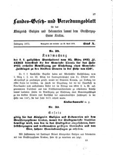 Landes-Gesetz- und Verordnungsblatt für das Königreich Galizien und Lodomerien sammt dem Großherzogthume Krakau 18750415 Seite: 1