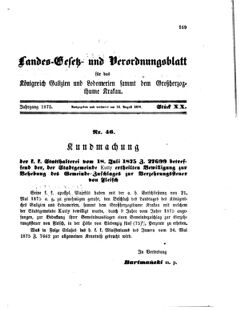 Landes-Gesetz- und Verordnungsblatt für das Königreich Galizien und Lodomerien sammt dem Großherzogthume Krakau 18750816 Seite: 1