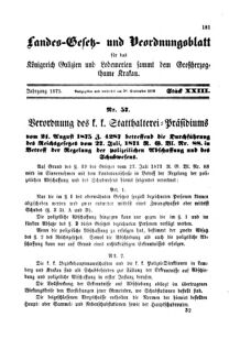 Landes-Gesetz- und Verordnungsblatt für das Königreich Galizien und Lodomerien sammt dem Großherzogthume Krakau 18750930 Seite: 1