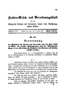 Landes-Gesetz- und Verordnungsblatt für das Königreich Galizien und Lodomerien sammt dem Großherzogthume Krakau 18751224 Seite: 1