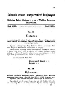 Landes-Gesetz- und Verordnungsblatt für das Königreich Galizien und Lodomerien sammt dem Großherzogthume Krakau 1875bl01 Seite: 109