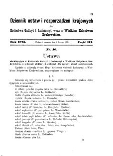 Landes-Gesetz- und Verordnungsblatt für das Königreich Galizien und Lodomerien sammt dem Großherzogthume Krakau 1875bl01 Seite: 11