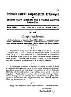 Landes-Gesetz- und Verordnungsblatt für das Königreich Galizien und Lodomerien sammt dem Großherzogthume Krakau 1875bl01 Seite: 159