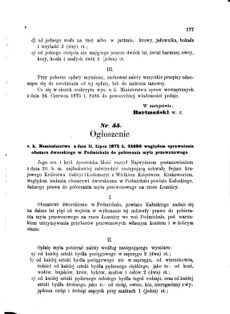 Landes-Gesetz- und Verordnungsblatt für das Königreich Galizien und Lodomerien sammt dem Großherzogthume Krakau 1875bl01 Seite: 177