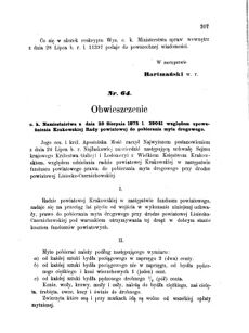 Landes-Gesetz- und Verordnungsblatt für das Königreich Galizien und Lodomerien sammt dem Großherzogthume Krakau 1875bl01 Seite: 207