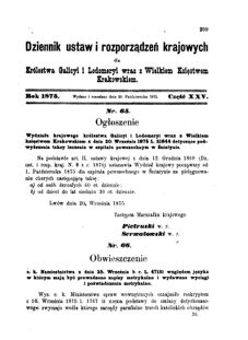 Landes-Gesetz- und Verordnungsblatt für das Königreich Galizien und Lodomerien sammt dem Großherzogthume Krakau 1875bl01 Seite: 209