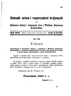 Landes-Gesetz- und Verordnungsblatt für das Königreich Galizien und Lodomerien sammt dem Großherzogthume Krakau 1875bl01 Seite: 233