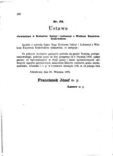 Landes-Gesetz- und Verordnungsblatt für das Königreich Galizien und Lodomerien sammt dem Großherzogthume Krakau 1875bl01 Seite: 234