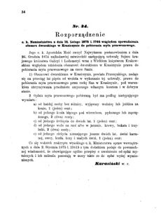 Landes-Gesetz- und Verordnungsblatt für das Königreich Galizien und Lodomerien sammt dem Großherzogthume Krakau 1875bl01 Seite: 34